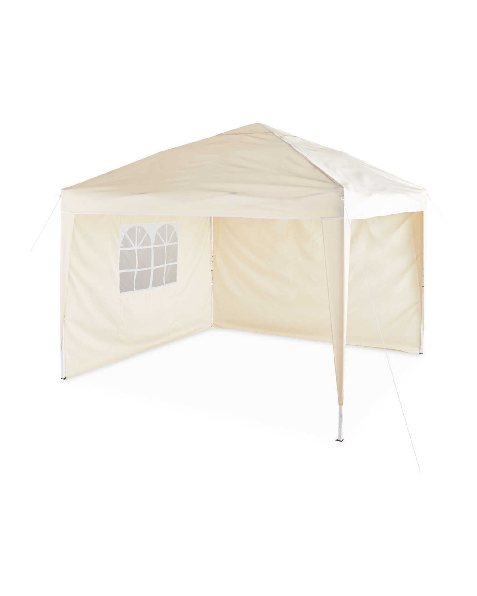 Beige Pop Up Gazebo. ROW6.2M. With its easy-to-assemble foldable design, this Beige Pop Up Gazebo is