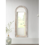 Weathered White Arch Solid Wood Floor Mirror. RRP £199.99. - SR4. This full-length mirror mounts