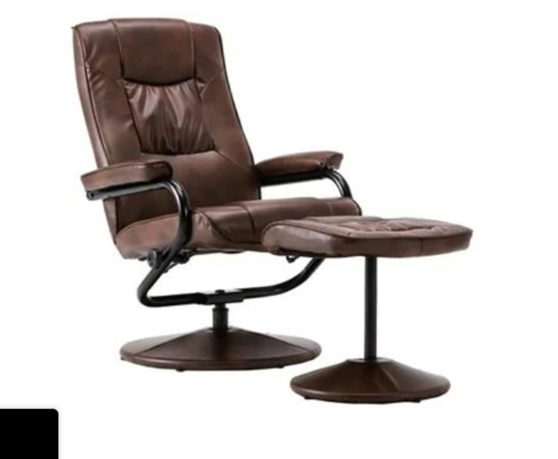 Birlea Memphis Tan Faux Leather Swivel Recliner Chair and Footstool. Rrp £250.00 - SR4. The