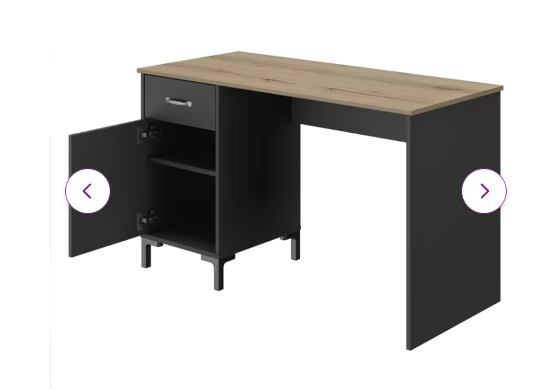 Trent Austin Design Chicasaw Desk. RRP £199.00. - SR4 - A bold two-tone colour (black/oak) palette - Image 2 of 2