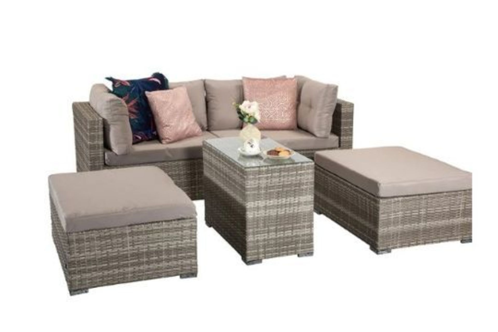 New & Boxed Luxury Signature Weave Garden UV Treated Rattan Harper Grey Stackable Multifunctional - Image 5 of 5