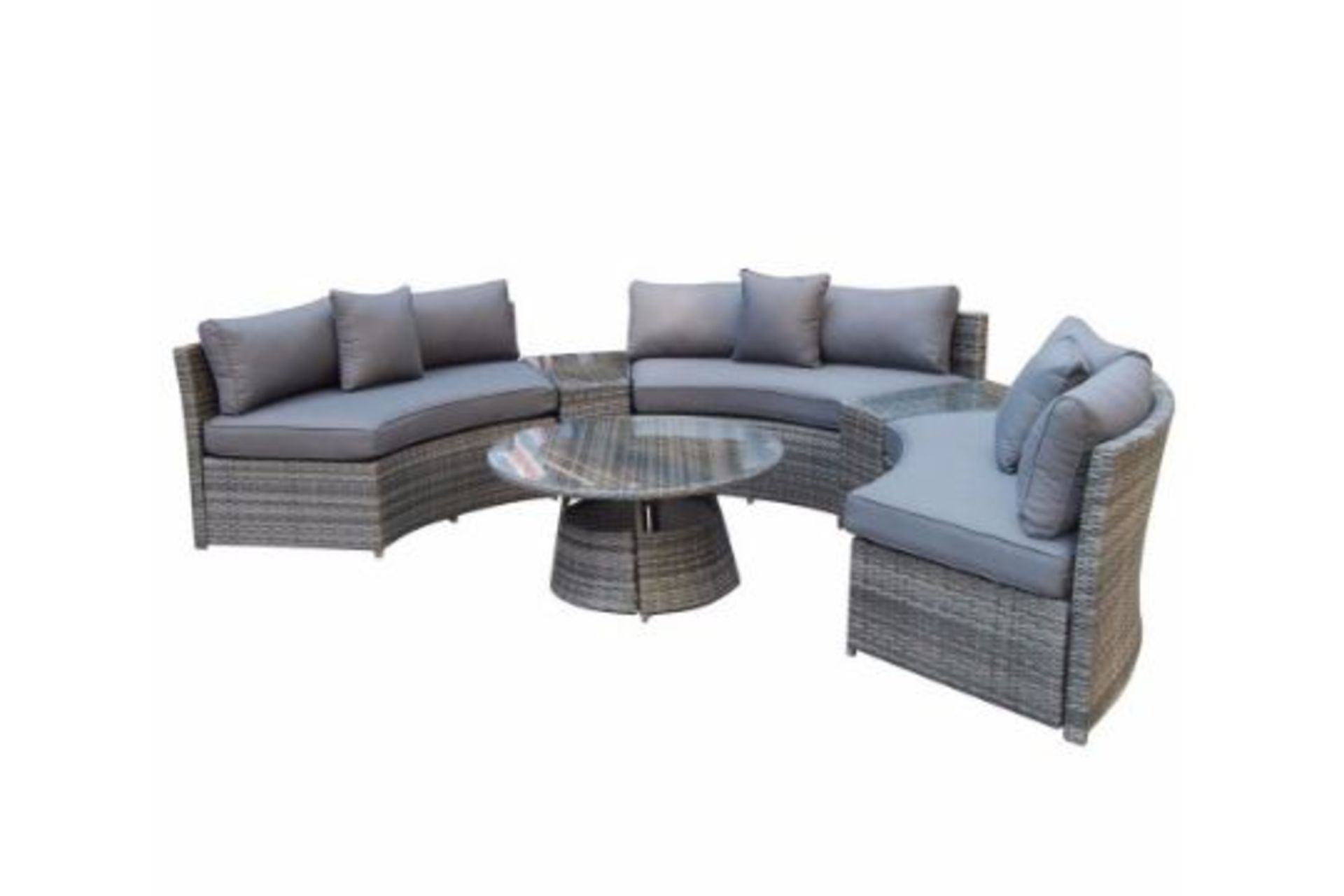 New & Boxed Luxury Signature Weave Garden Furniture - Juliet Grey Half Moon Sofa Set. RRP £2,999. - Image 5 of 5