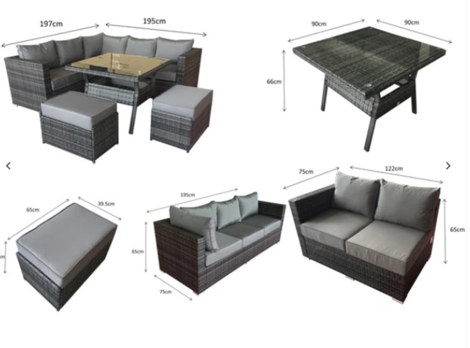 Trade Lot 3 x New & Boxed Luxury Signature Weave Garden Furniture Georgia Brown Natural Corner - Image 3 of 5