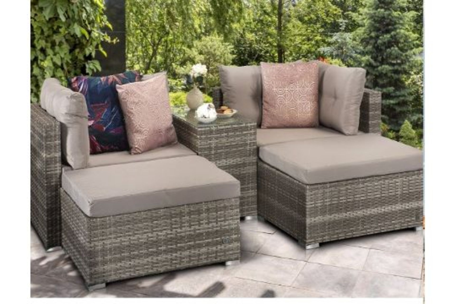 Trade Lot 4 x New & Boxed Luxury Signature Weave Garden UV Treated Rattan Harper Grey Stackable