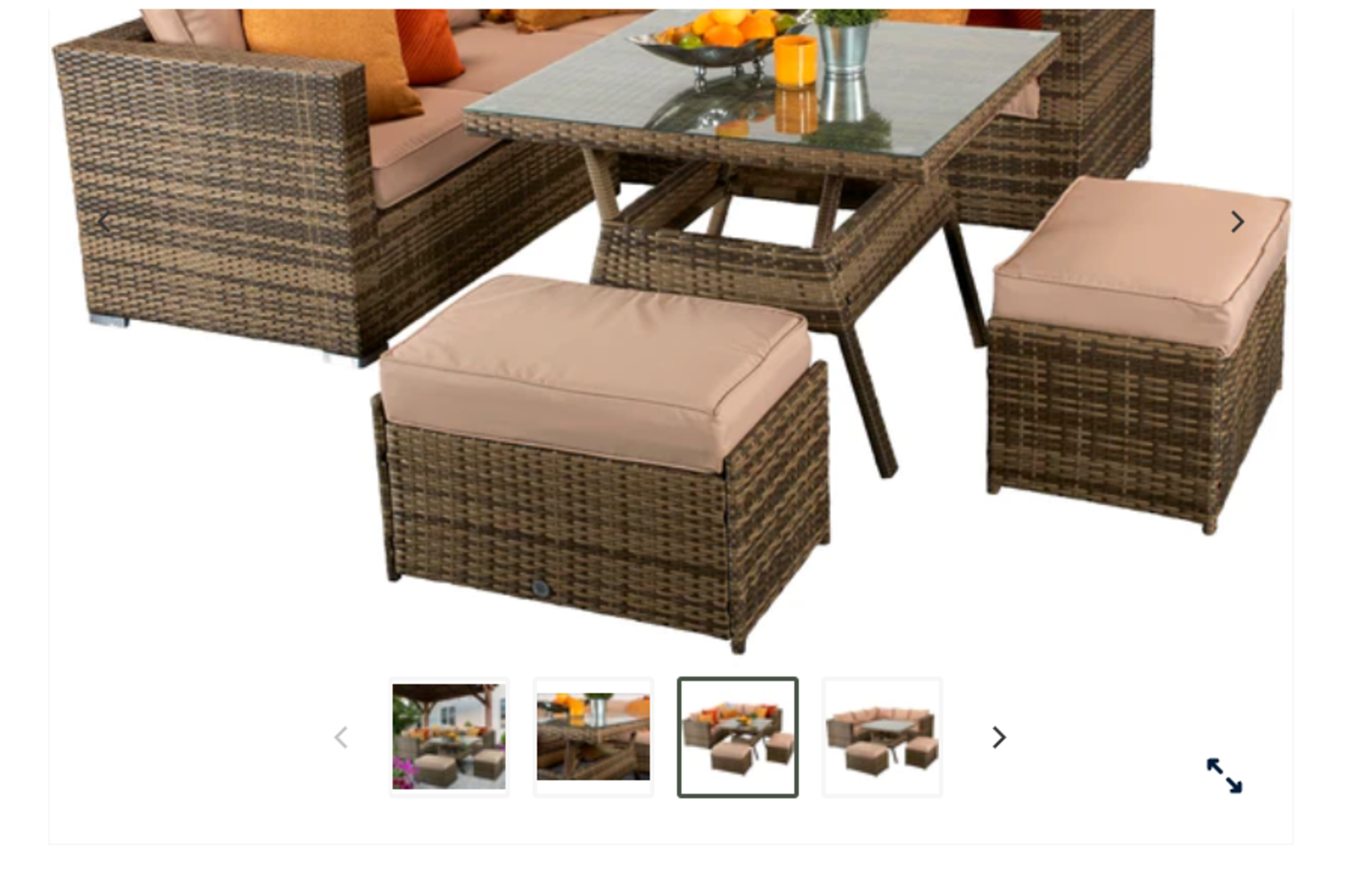 Luxury Signature Weave Garden Furniture Georgia Brown Natural Corner Dining Set. RRP £1,499 each. - Image 2 of 3