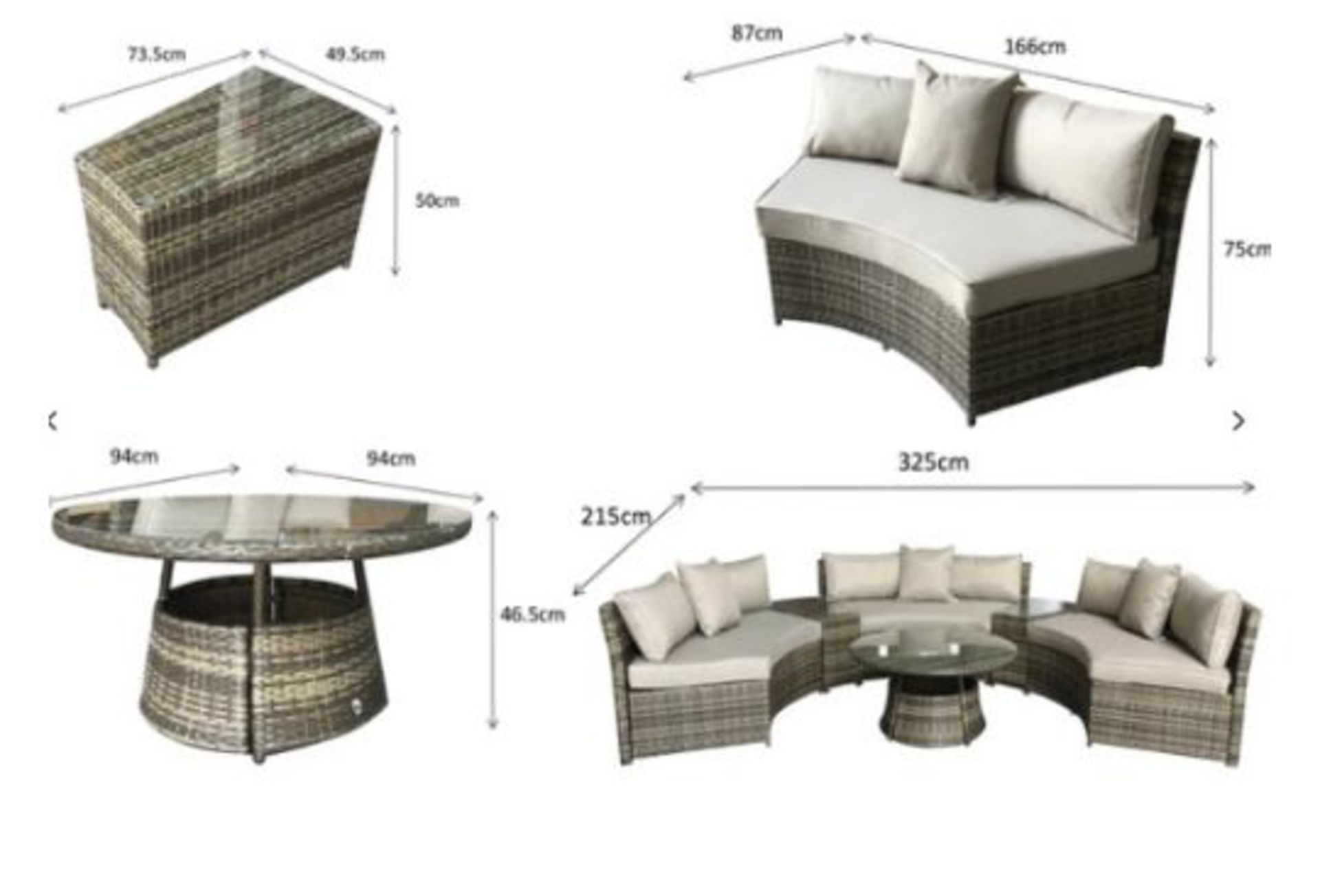 New & Boxed Luxury Signature Weave Garden Furniture - Juliet Brown Half Moon Sofa Set. RRP £2,999. - Image 4 of 6