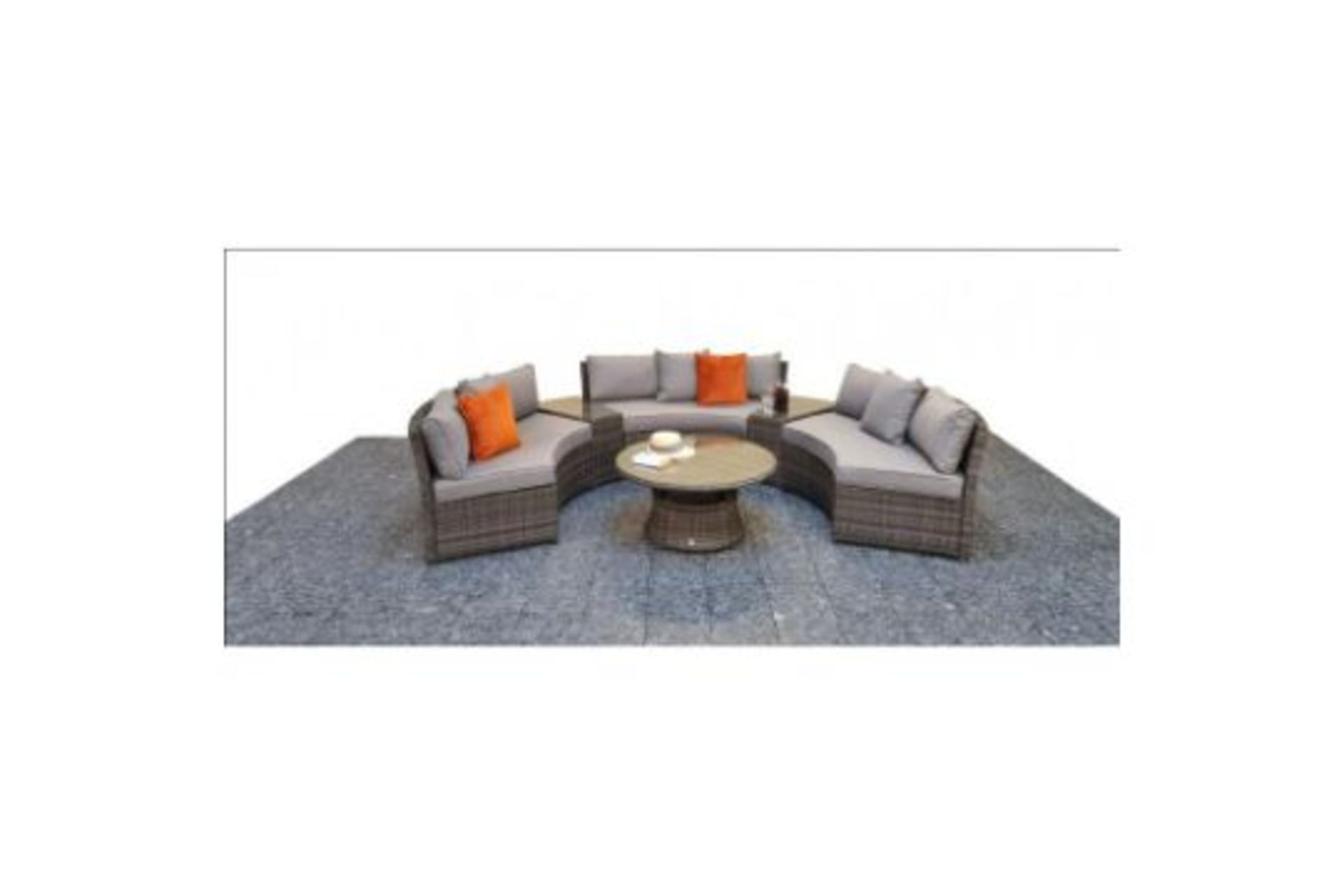 New & Boxed Luxury Signature Weave Garden Furniture - Juliet Grey Half Moon Sofa Set. RRP £2,999. - Image 2 of 5