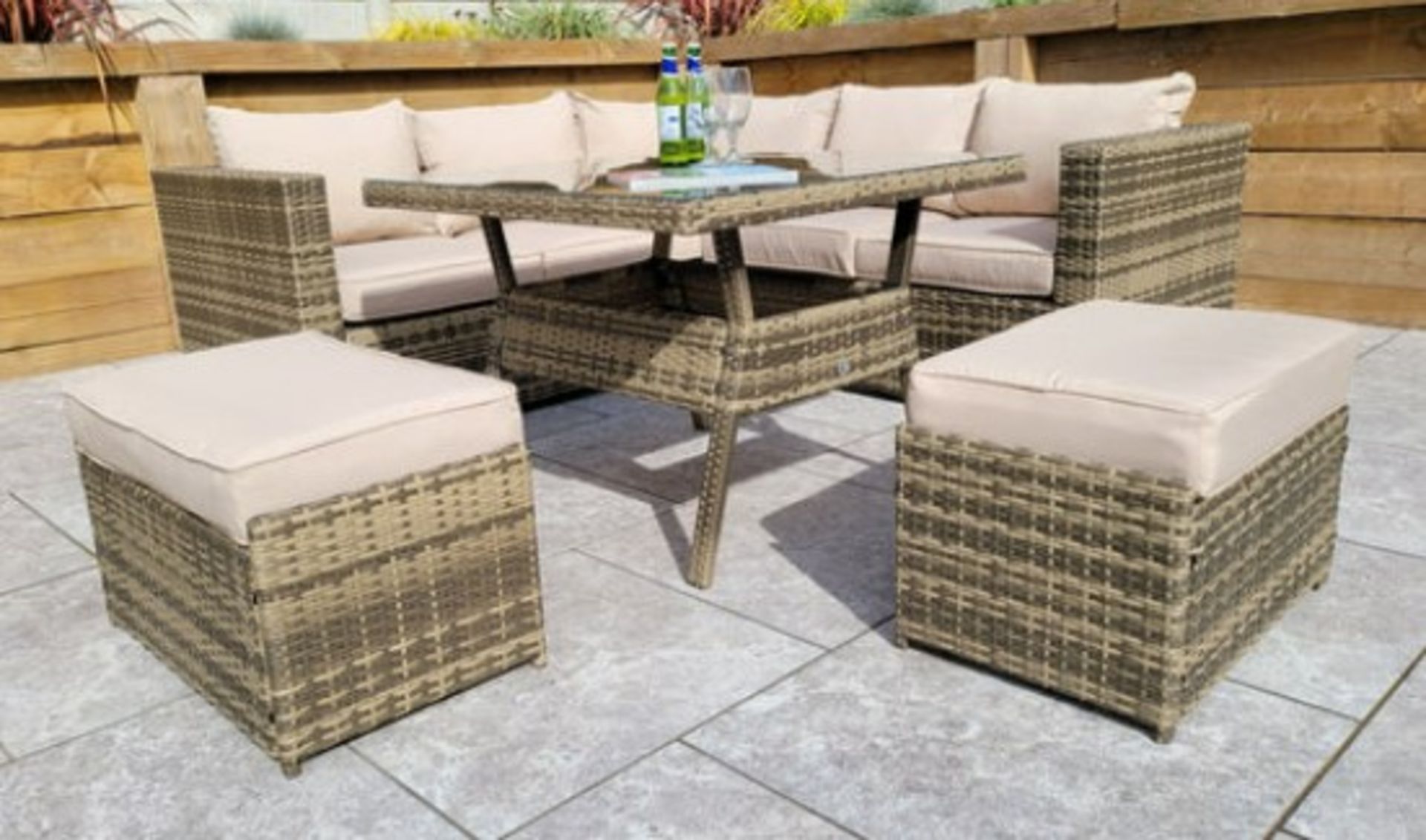 Trade Lot 3 x New & Boxed Luxury Signature Weave Garden Furniture Georgia Brown Natural Corner - Image 4 of 5