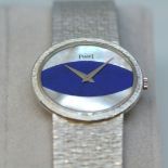 Piaget / Rare 9801 Lapis Lazuli and Mother of Pearl Dial - 18K - Unisex White gold Wrist Watch