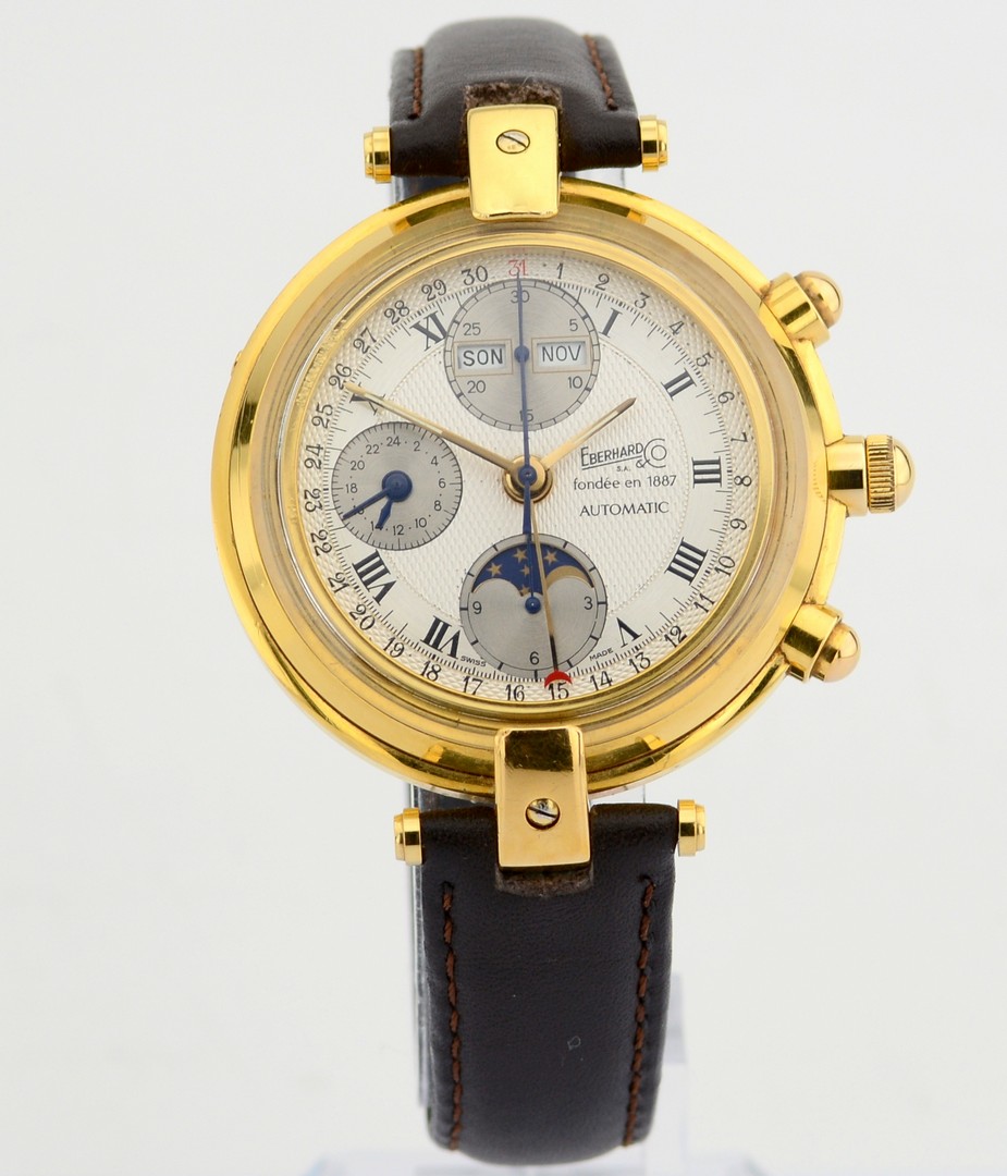 Eberhard & Co. / Triple Date - Moonpahase - Gentlmen's Steel Wrist Watch