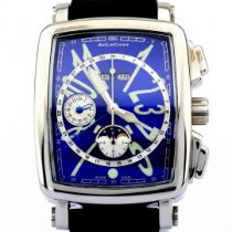 DeLaCour / VIA LARGA Triple Calender Moonphase - UNWORN - Gentlmen's Steel Wrist Watch