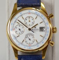 Bulova / 13366 Chronograph 18K - Gentlmen's Yellow gold Wrist Watch