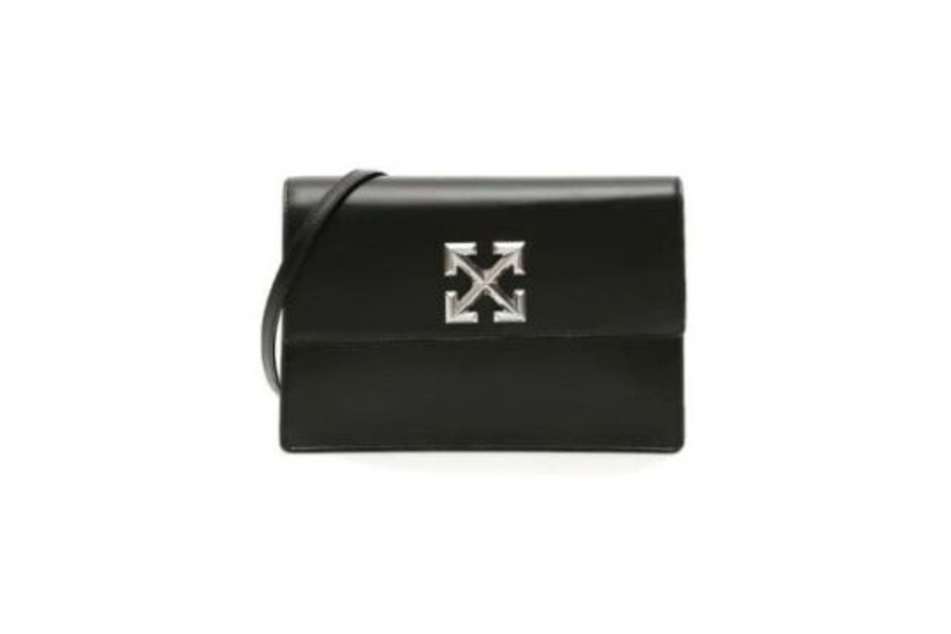 Off-White c/o Virgil Abloh Jitney 1.0 Black Clutch Bag. (ex9) RRP £1,150. Off-White leather bag with