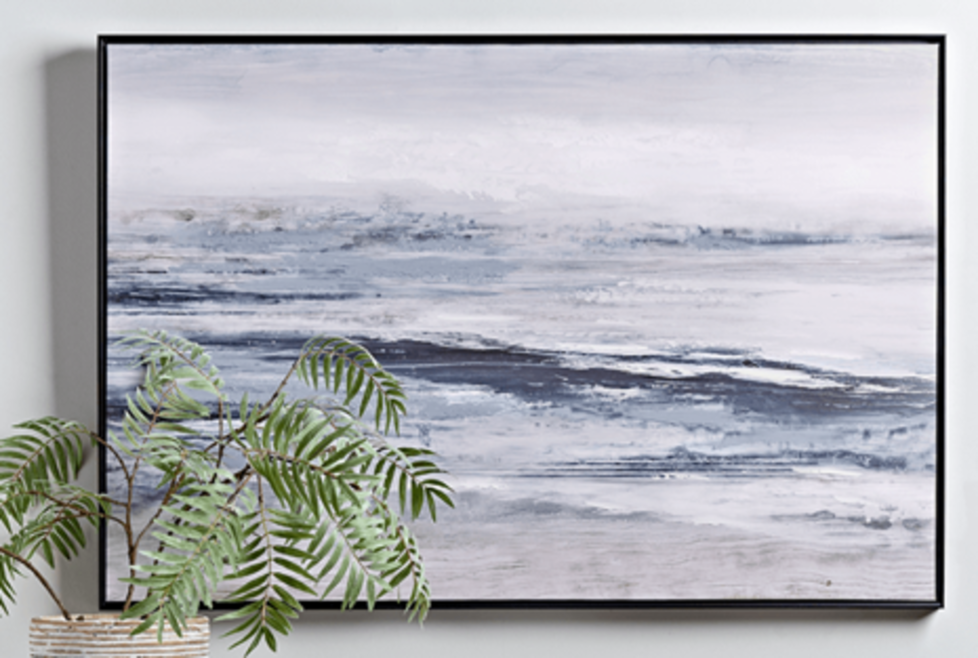 Ocean Abstract Canvas. RRP £250.00. - SR5. Depicting an open ocean scene with a choppy, clear blue