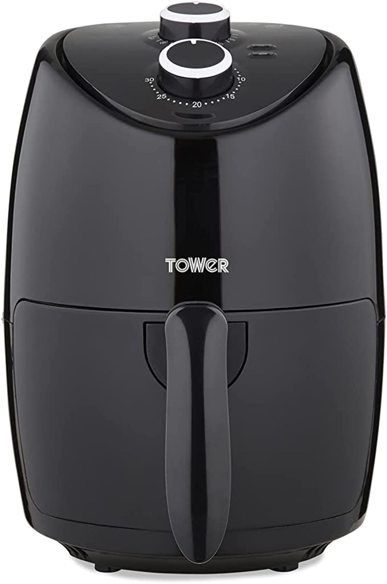 Tower T17087 Vortx Compact Air Fryer with Rapid Air Circulation, 30-Minute Timer, 2L, 1000W, Black -