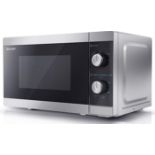 SHARP YC-MS01U-S 800W Solo Microwave Oven with 20 L Capacity, 5 Power Levels & Defrost Function –