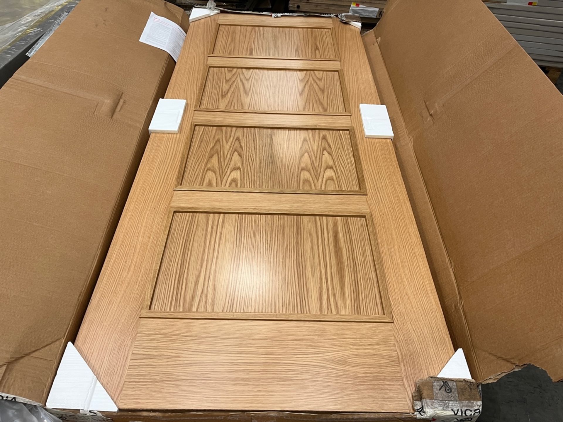 PALLET TO CONTAIN 5 X BRAND NEW VICAIMA SOLID WOODEN FIRE DOOR 78 X 33 X 2 INCHES