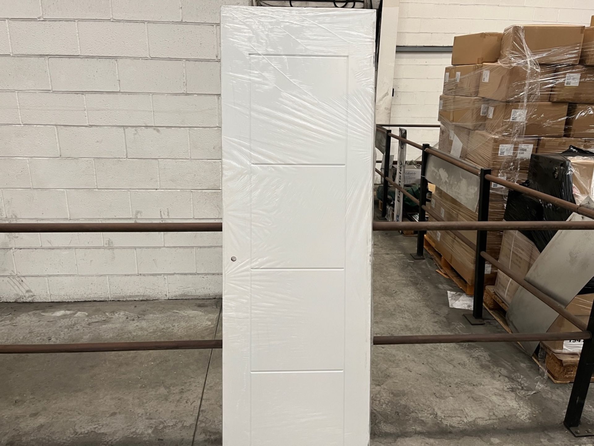 PALLET TO CONTAIN 14 X BRAND NEW PREMDOOR WHITE HINGED FOUR PANNEL WOODEN DOOR 78 X 24 X 1.5 INCHES