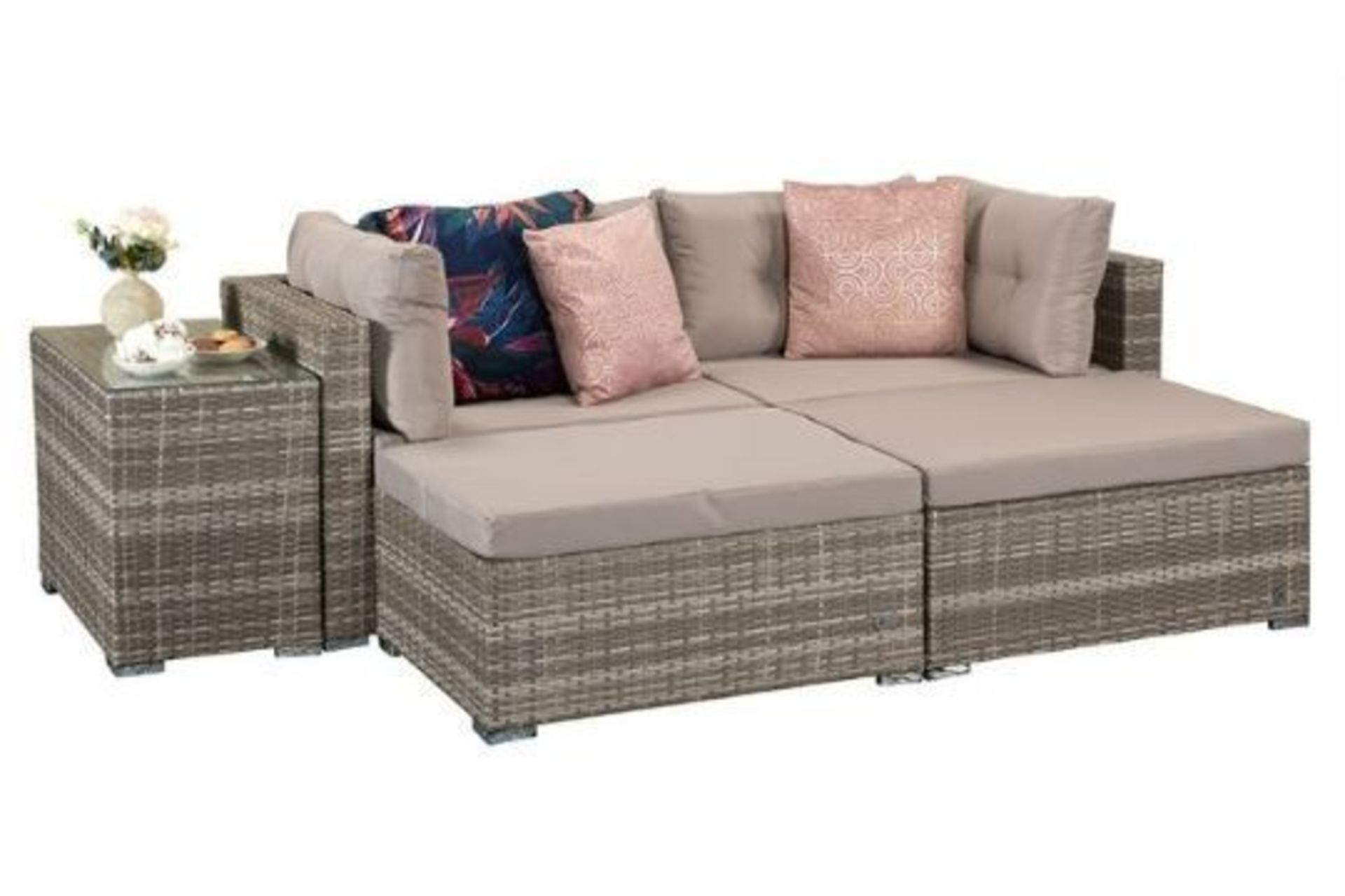 New & Boxed Luxury Signature Weave Garden UV Treated Rattan Harper Grey Stackable Multifunctional - Image 2 of 5