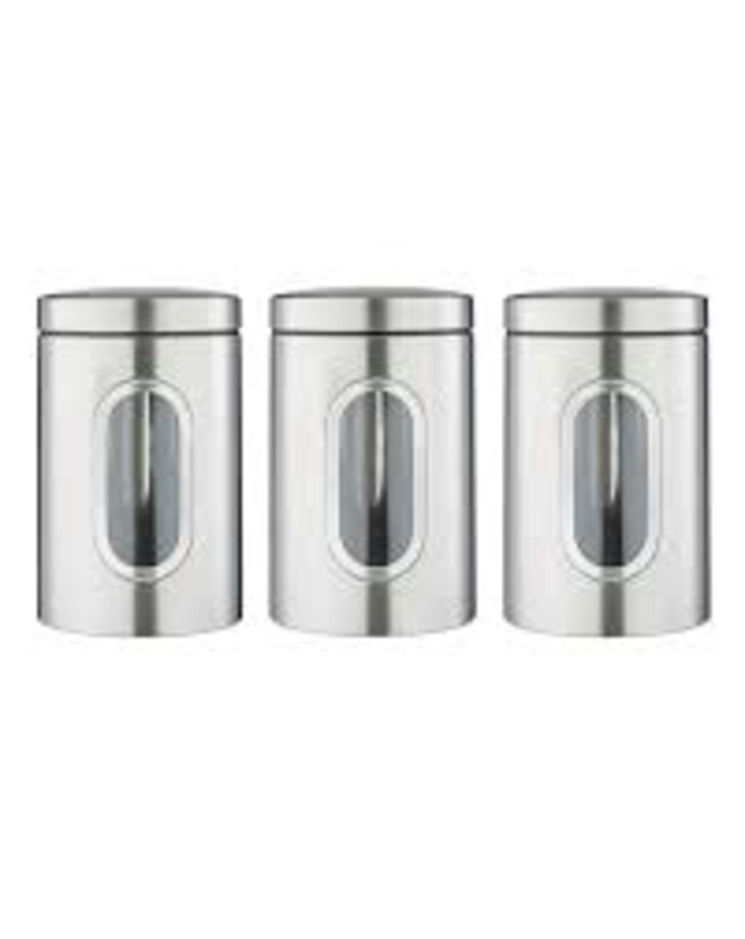 Stainless Steel Set of 3 Tea, Coffee, Sugar Storage IR848001 RRP £ 12