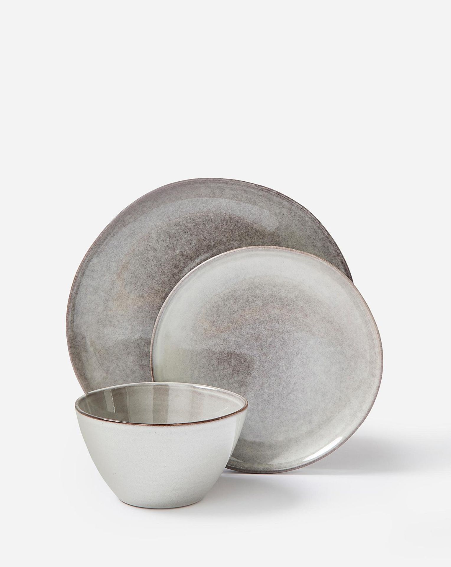 Reactive Glaze 12 Piece Dinner Set Grey PD614801 RRP £ 50