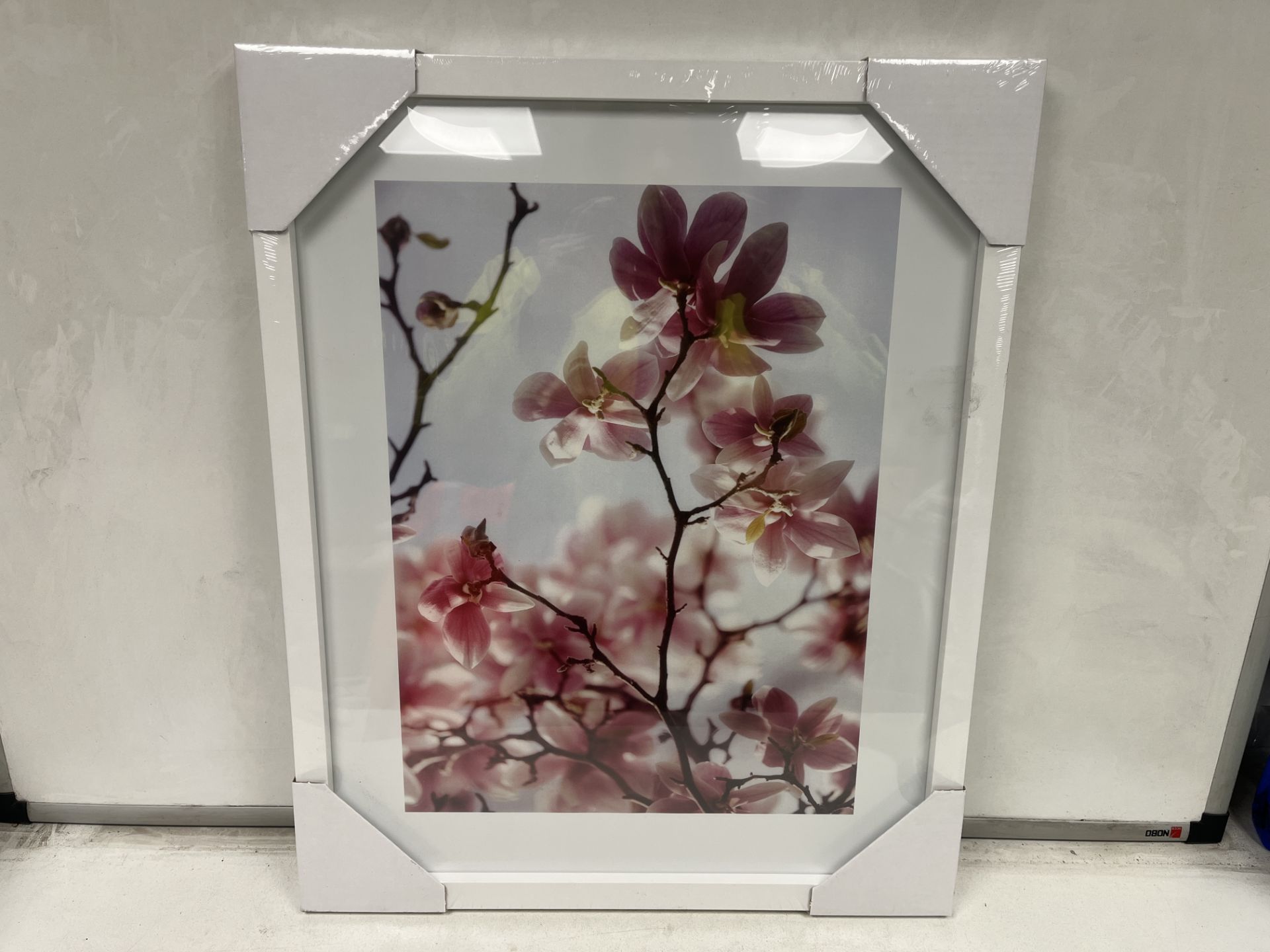 20 X BRAND NEW SPRING BLOOM WHITE FRAMED ARTWORK 40 X 50CM R18.3T