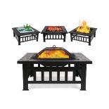 New Boxed Outdoor 3 in 1 BBQ, Large Firepit, Ice Bucket & Garden Square Table. RRP £249.99. Planning