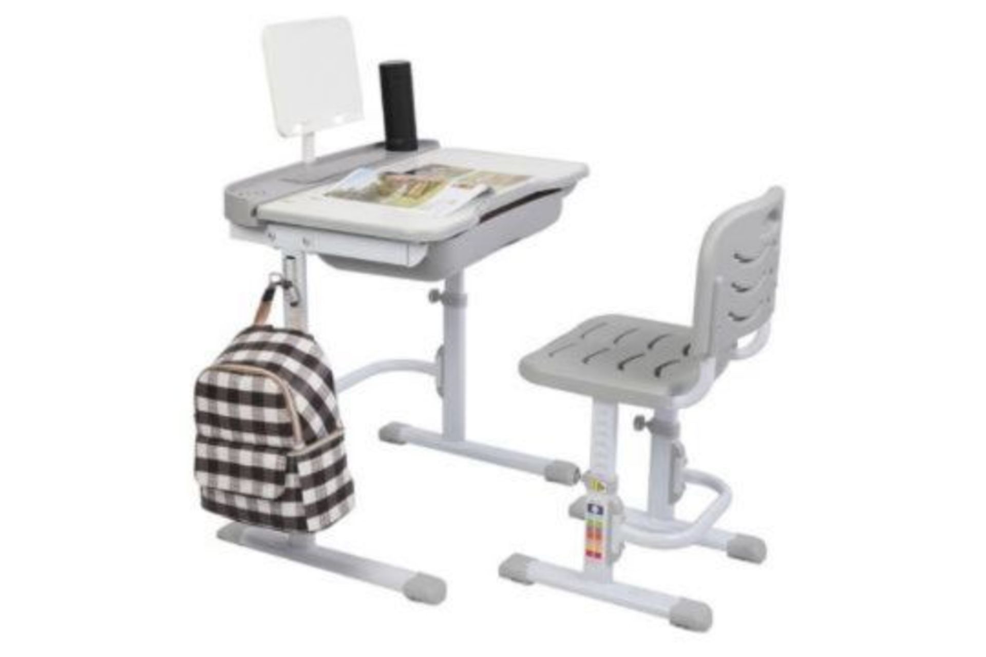NEW BOXED Height Adjustable Kids Study Desk Chair Set with Drawer Tilted Desktop. RRP £149.99.