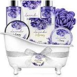 3 x NEW PACKAGED BODY EARTH Lavender Honey Spa Bathtub Set. (ROW12) Contents: This bath set includes