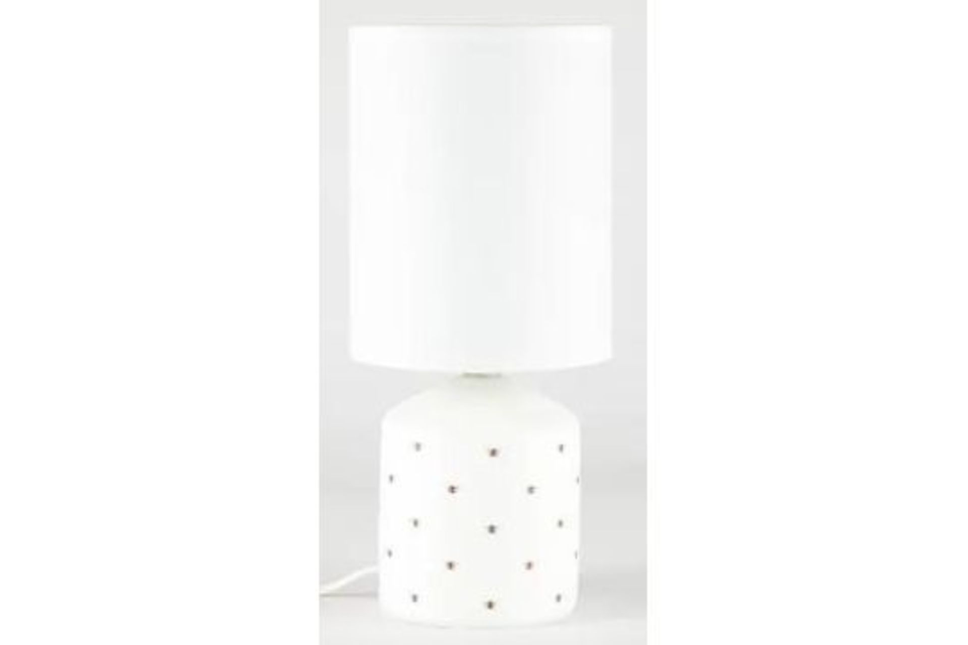 3 X NEW BOXED White Bumblebee Table Lamp (50848751). Coming with a white shade and a ceramic base