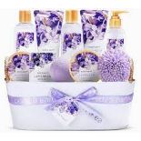 2 X NEW BOXED BODY EARTH 11 PIECE LAVENDER GIFT BASKETS. BE-BP-10-1. RRP £39.99 EACH. ROW 12 RACK