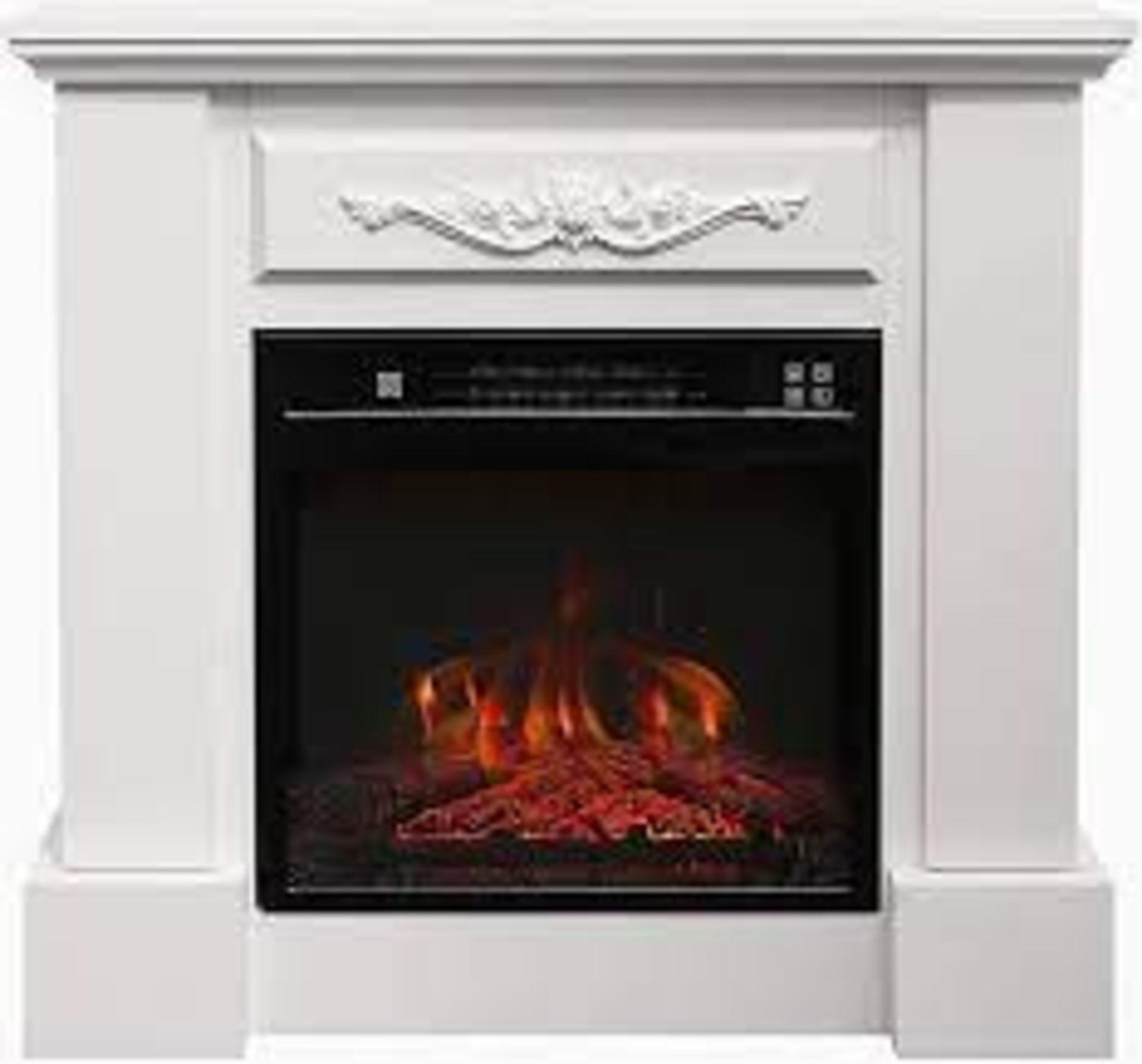 BRAND NEW ELECTRIC FIRE WITH LOG BURNER EFFECT, WITH FIRE SURROUND 17-27 DEGREES THERMOSTAT,