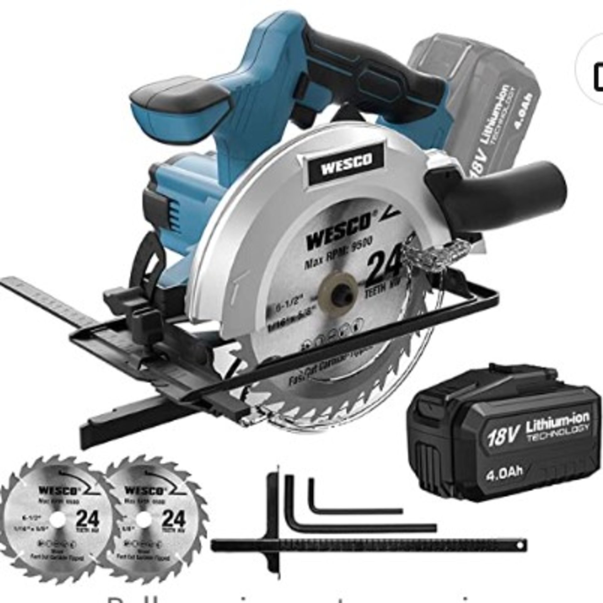 TRADE LOT 8 x New Boxed WESCO Circular Saw, 4.0Ah 18v Cordless Circular Saw, Battery Circular Saw