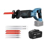 New Boxed WESCO Cordless Reciprocating Saw 18V, 4.0Ah Li-Ion Battery, 0-3000SPM Variable Speed, 20mm
