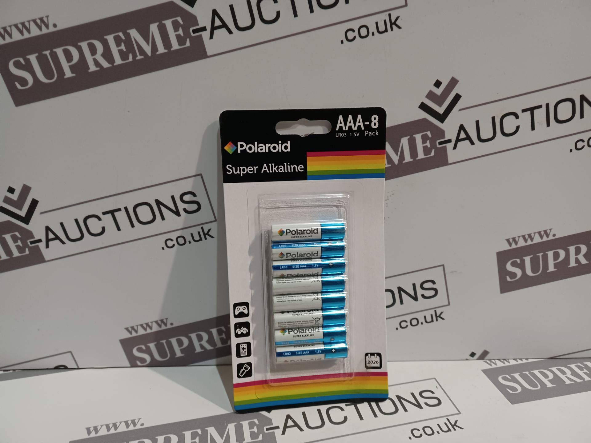 104 X BRAND NEW PACKS OF 8 POLAROID AAA SUPER ALKALINE BATTERIES USE BY 2026 INSL