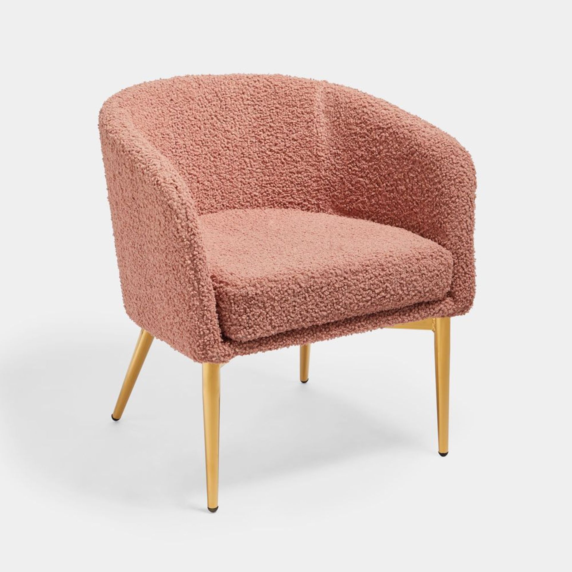Teddy Pink Accent Chair. Settle down into a comfy chair at the end of a long day. Made of the
