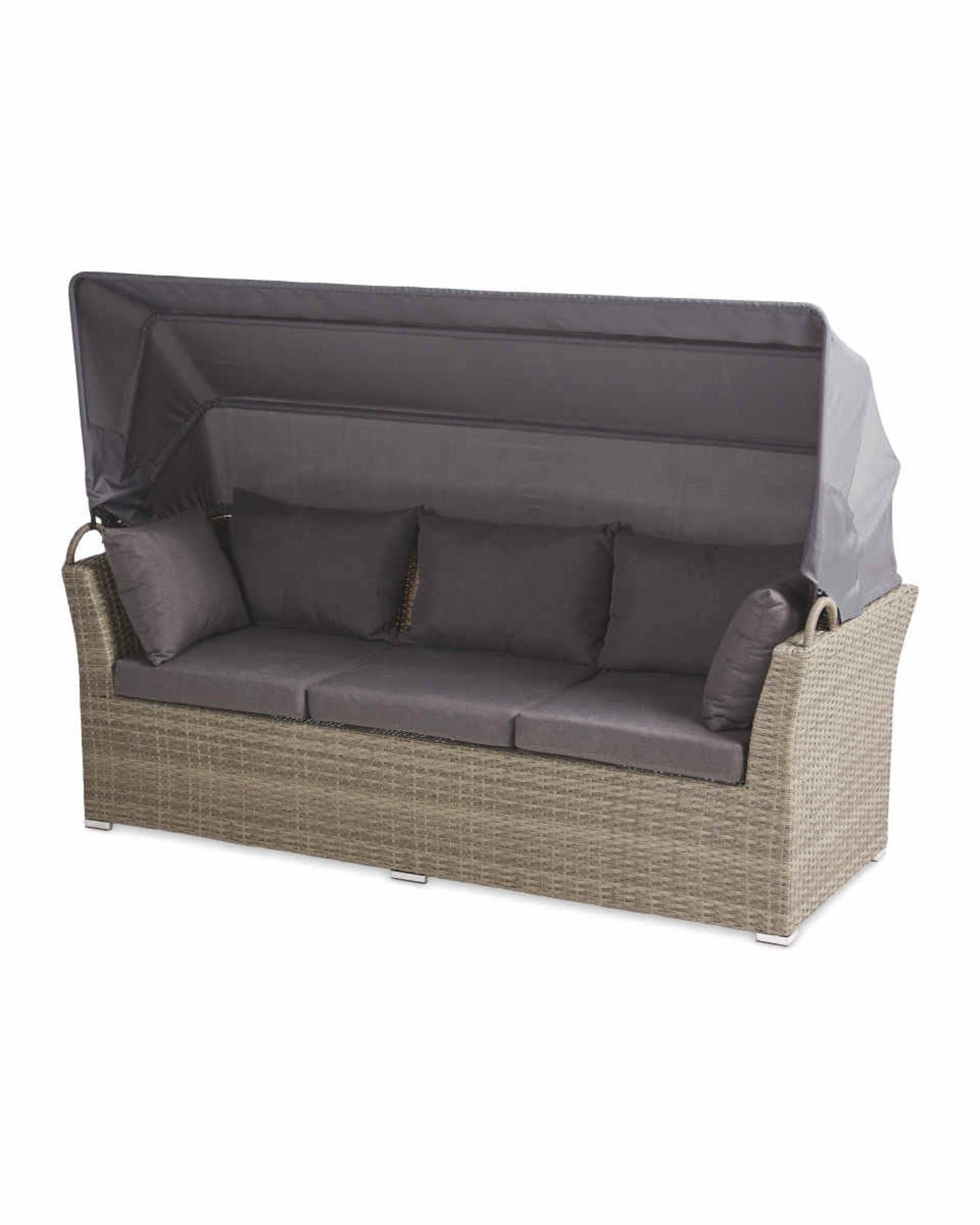 Rattan Effect Sofa Set with Canopy. - H/ST. Soak up the sun and feel that much needed summer - Image 3 of 3