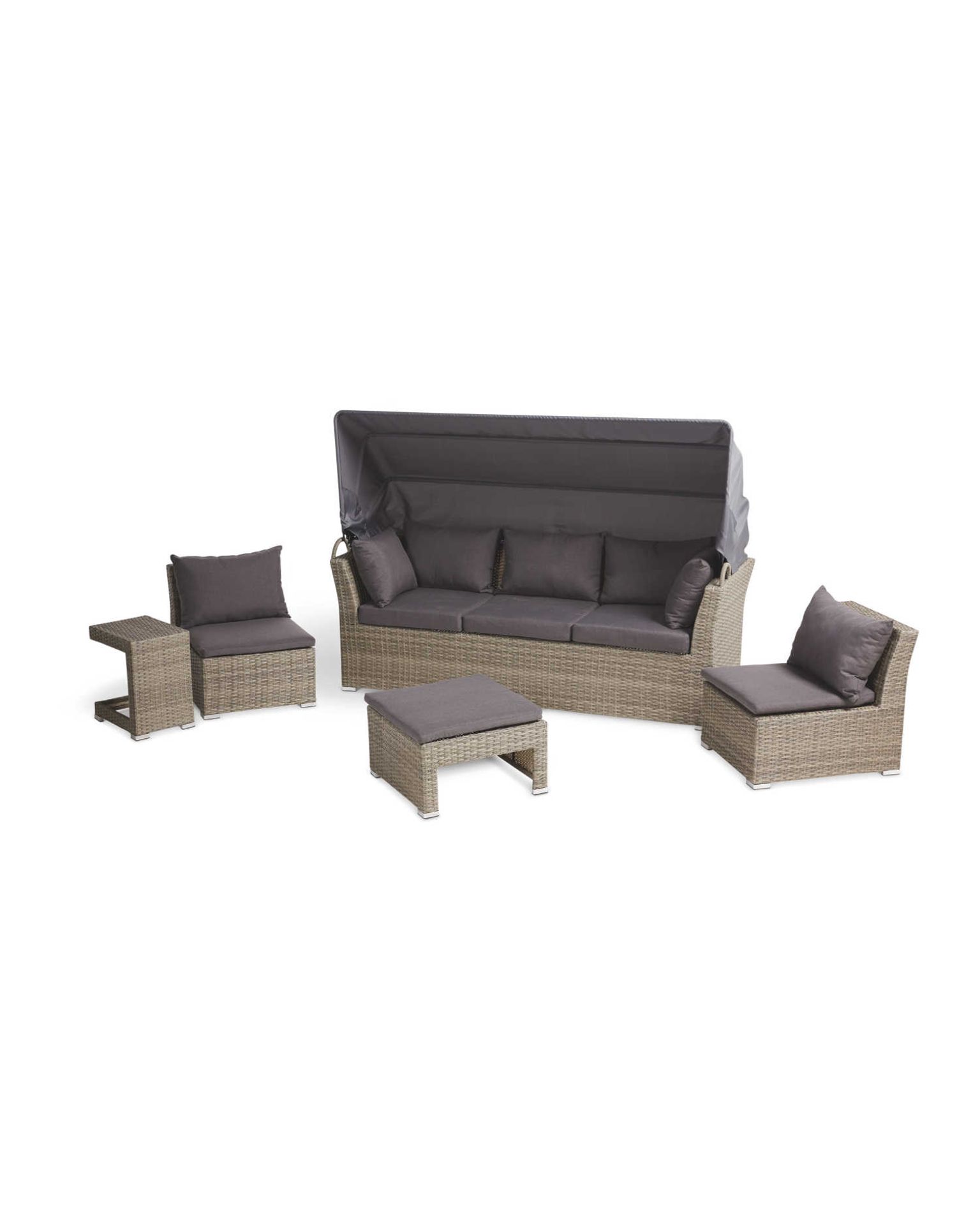 Rattan Effect Sofa Set with Canopy. - H/ST. Soak up the sun and feel that much needed summer - Image 2 of 3