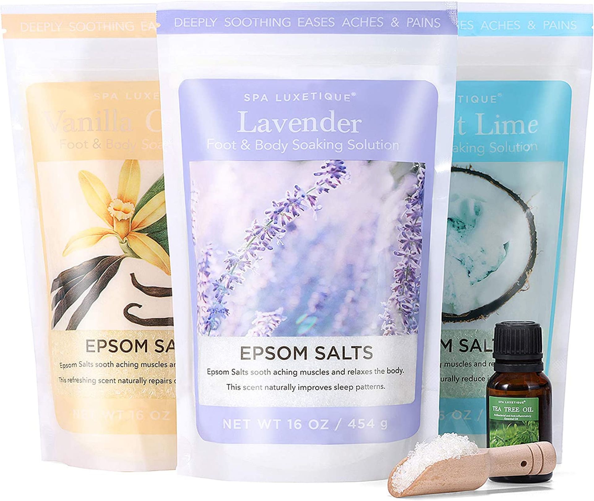 TRADE LOT 32 X NEW BOXED Spa Luxetique Epsom Salt, Epsom Bath Salt Soaking, Bath Salts Gift Set with