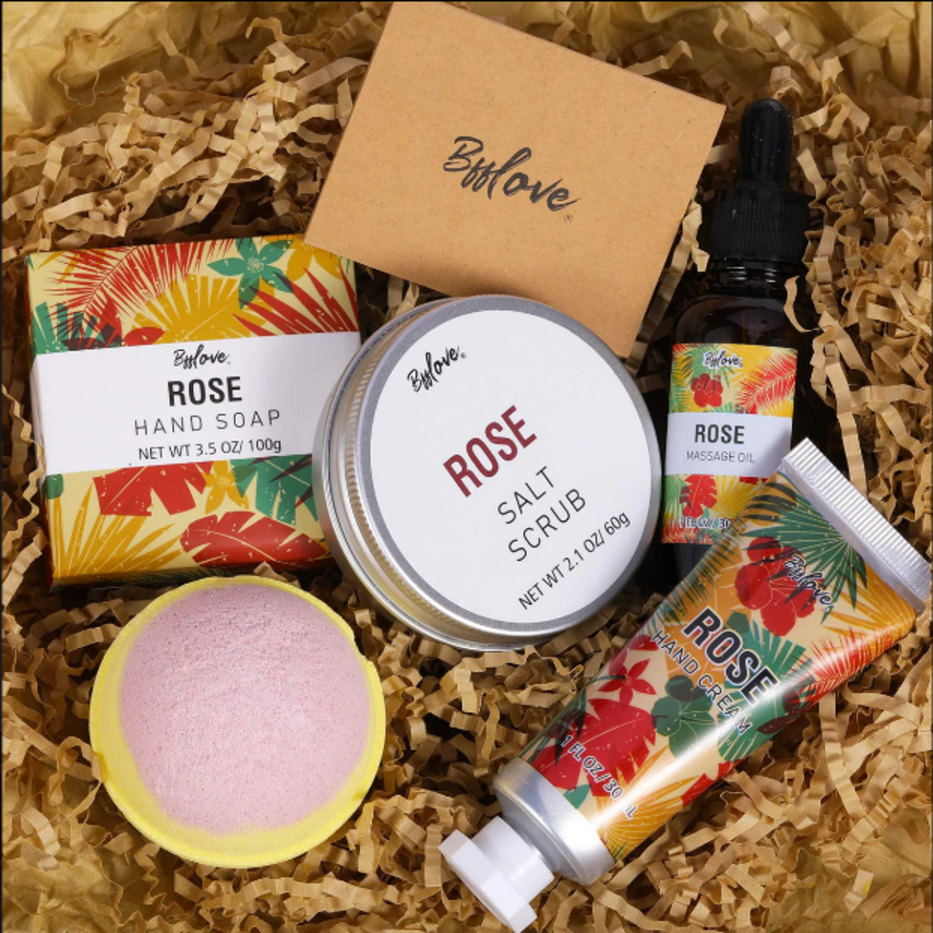 12 x NEW PACKAGED Sunshine Rose Bath & Body Gift Basket. (SKU:BFF-BP-01) Rose Women Gifts Set: - Image 2 of 2