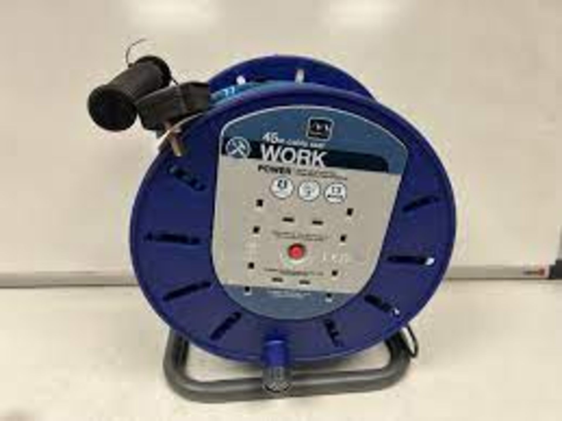 TRADE LOT 10 X NEW BOXED MASTERPLUG 45M CABLE REEL. WORK POWER. 4 SOCKET. 45M CABLE. 13 AMPS WITH