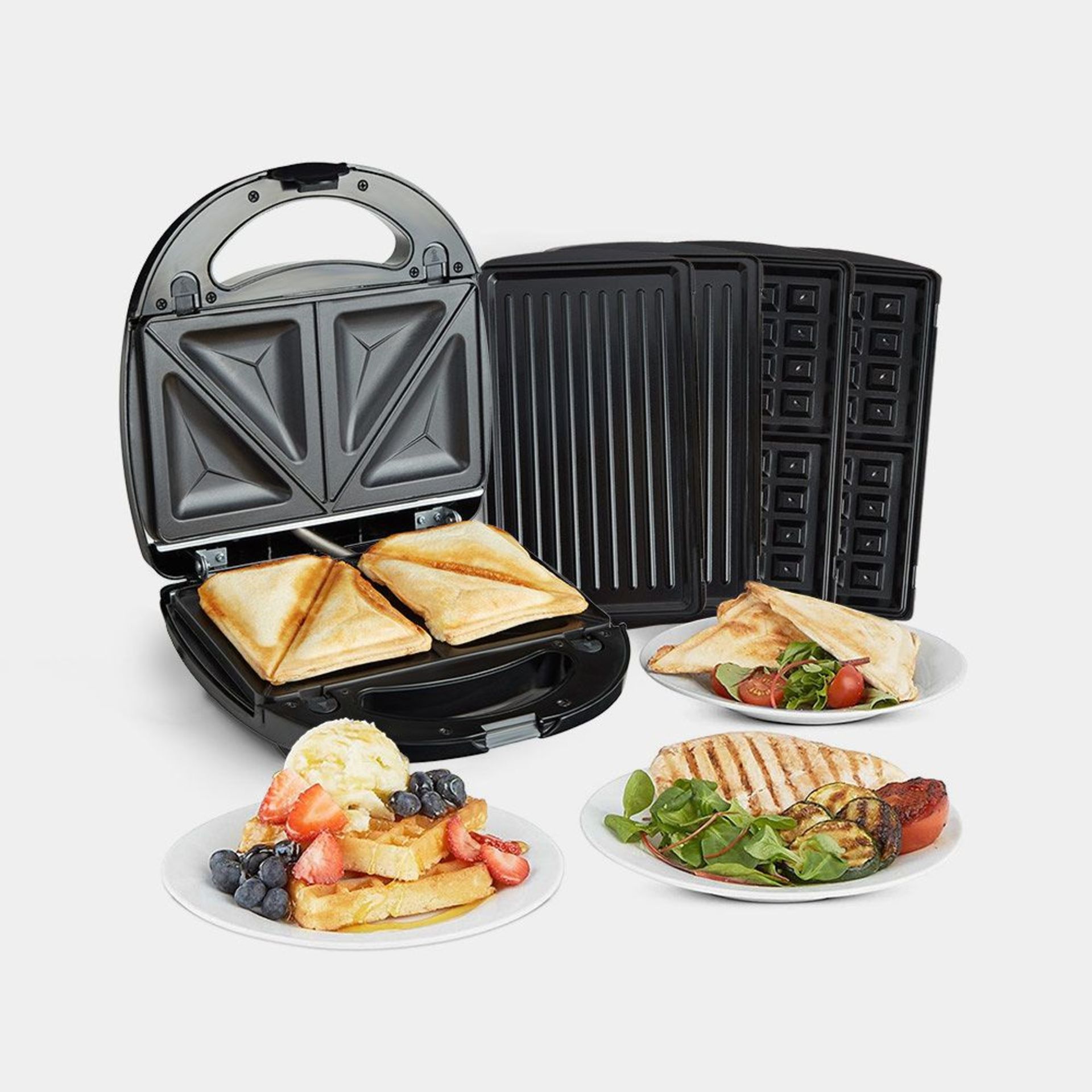 Toastie, Waffle & Panini Maker. When hunger calls, make sure you’re ready to deliver the tasty goods