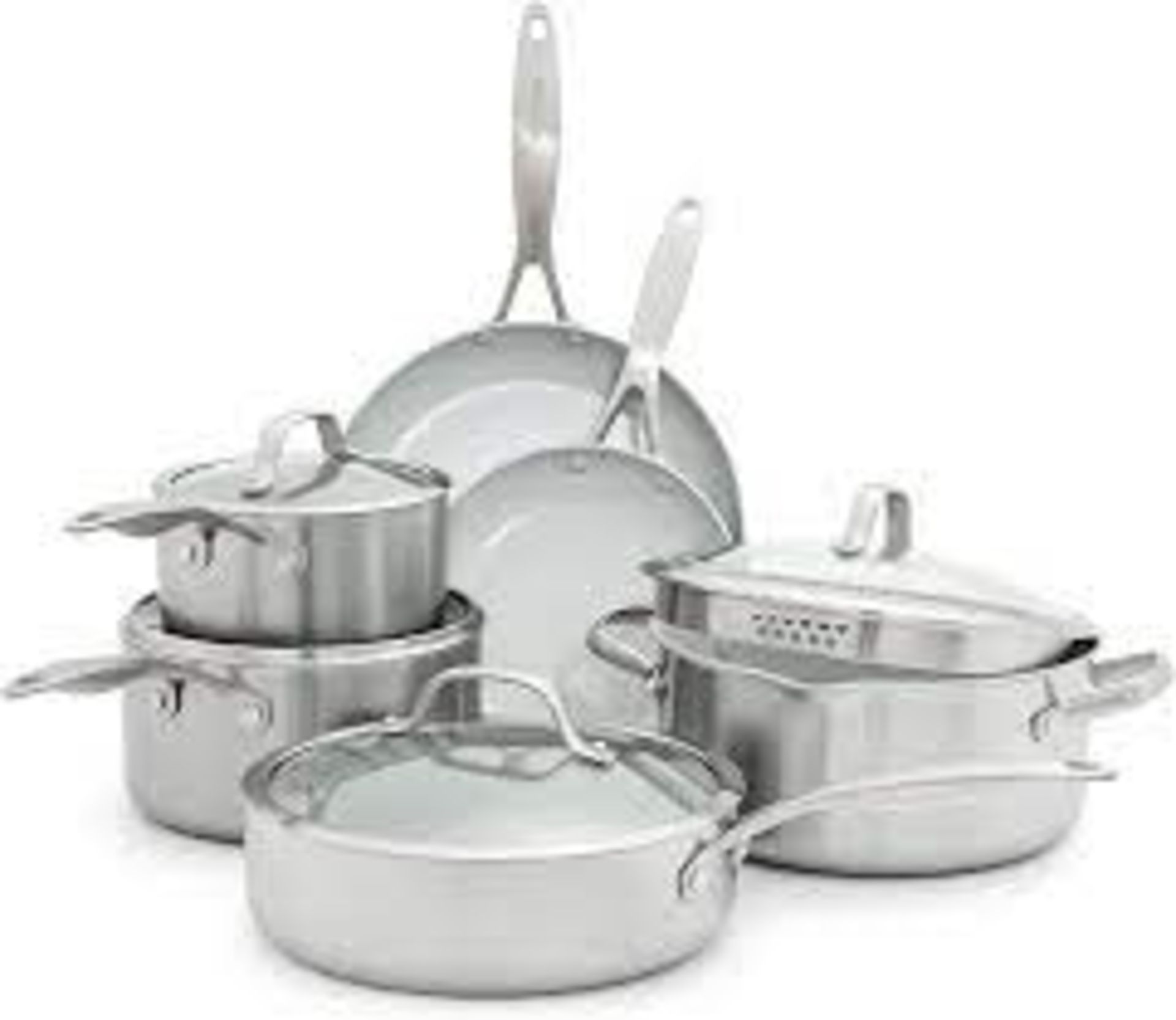 GreenPan Venice Pro Tri-Ply Stainless Steel Ceramic Nonstick 10 Piece Pot - R10BW