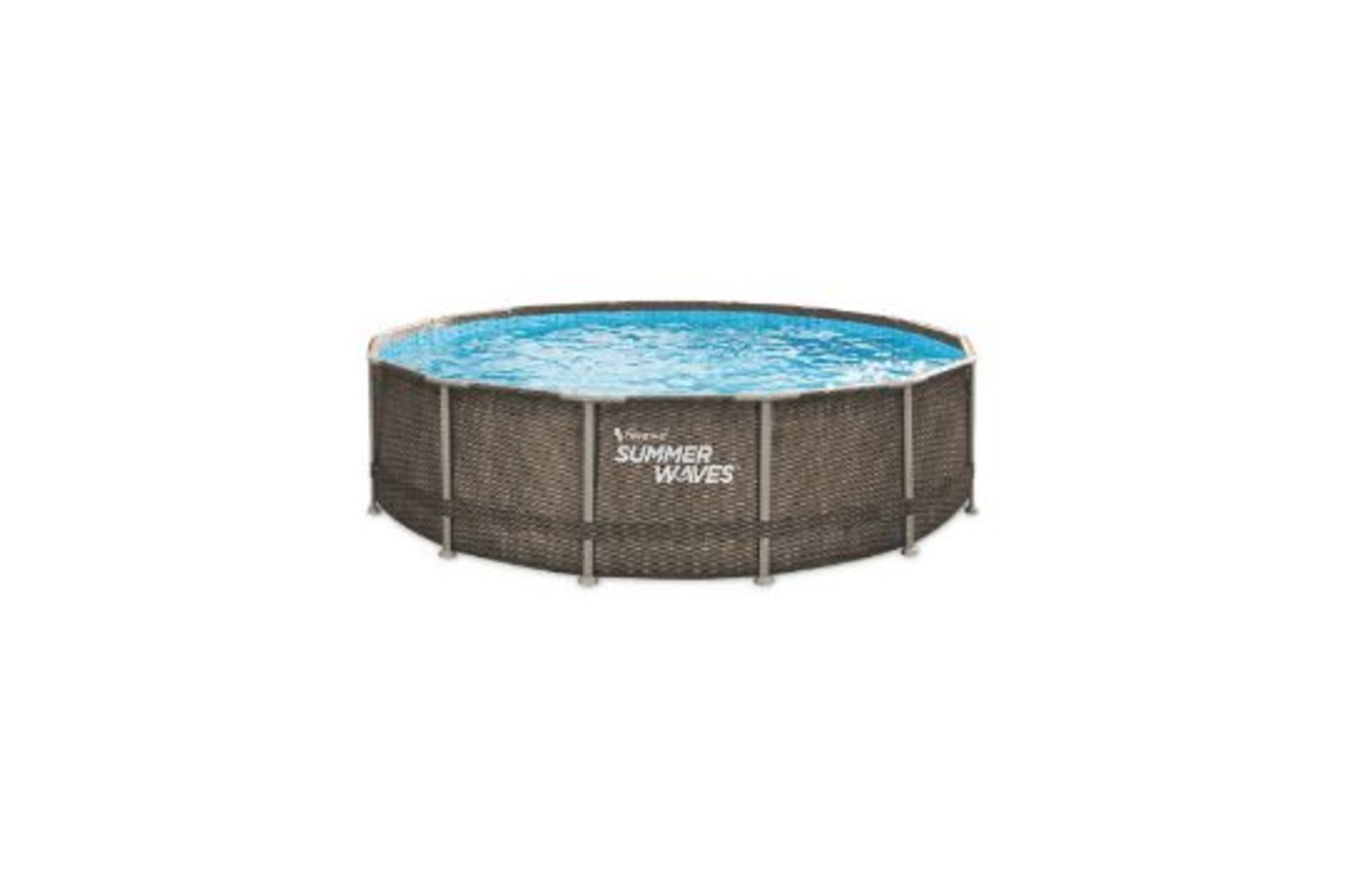 Summer Waves Rattan Frame Pool 14ft. Take a dip in this Summer Waves Rattan Frame Pool 14ft. Bring - Image 4 of 5