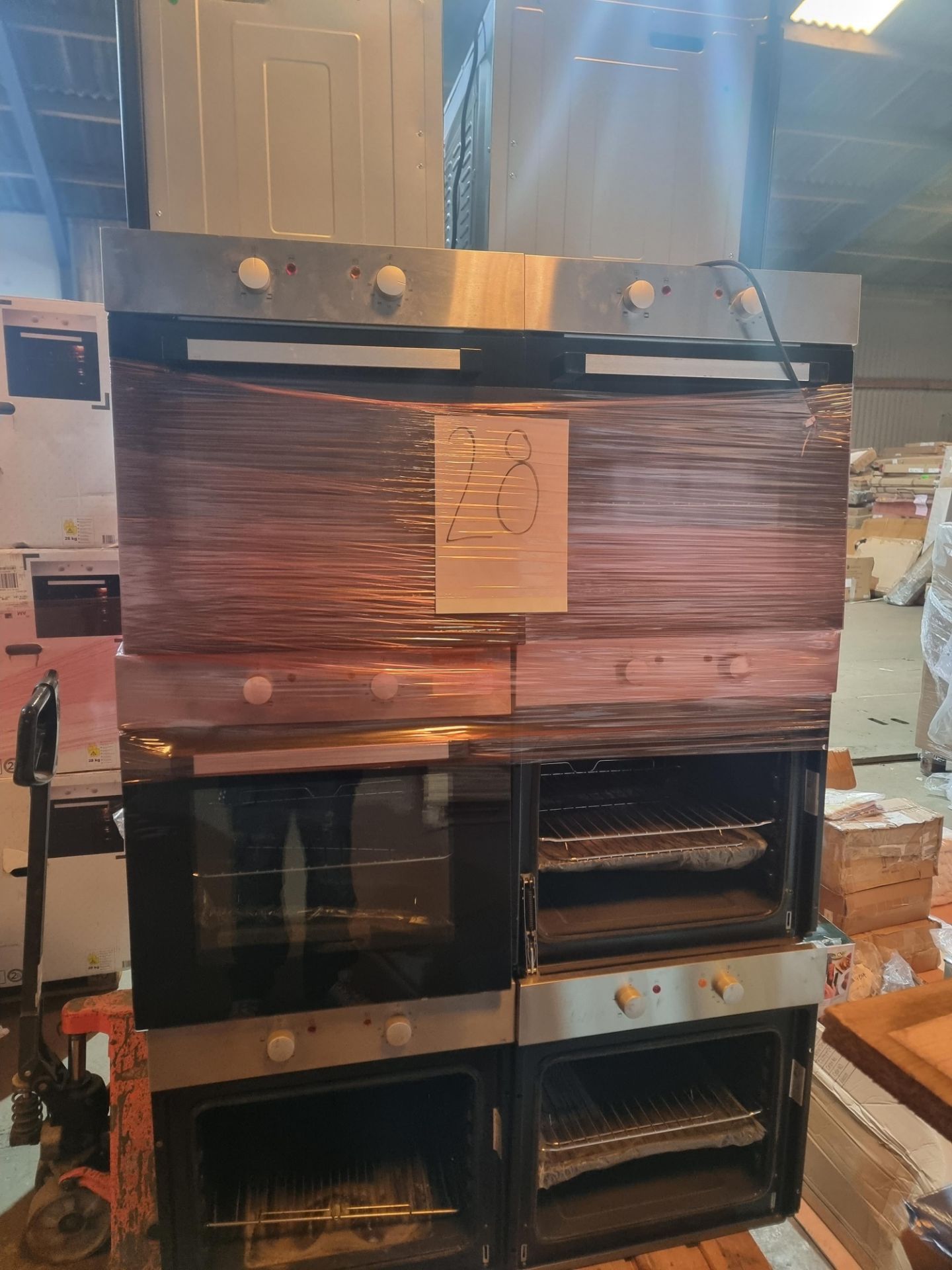 pallet to contain new and used ovens