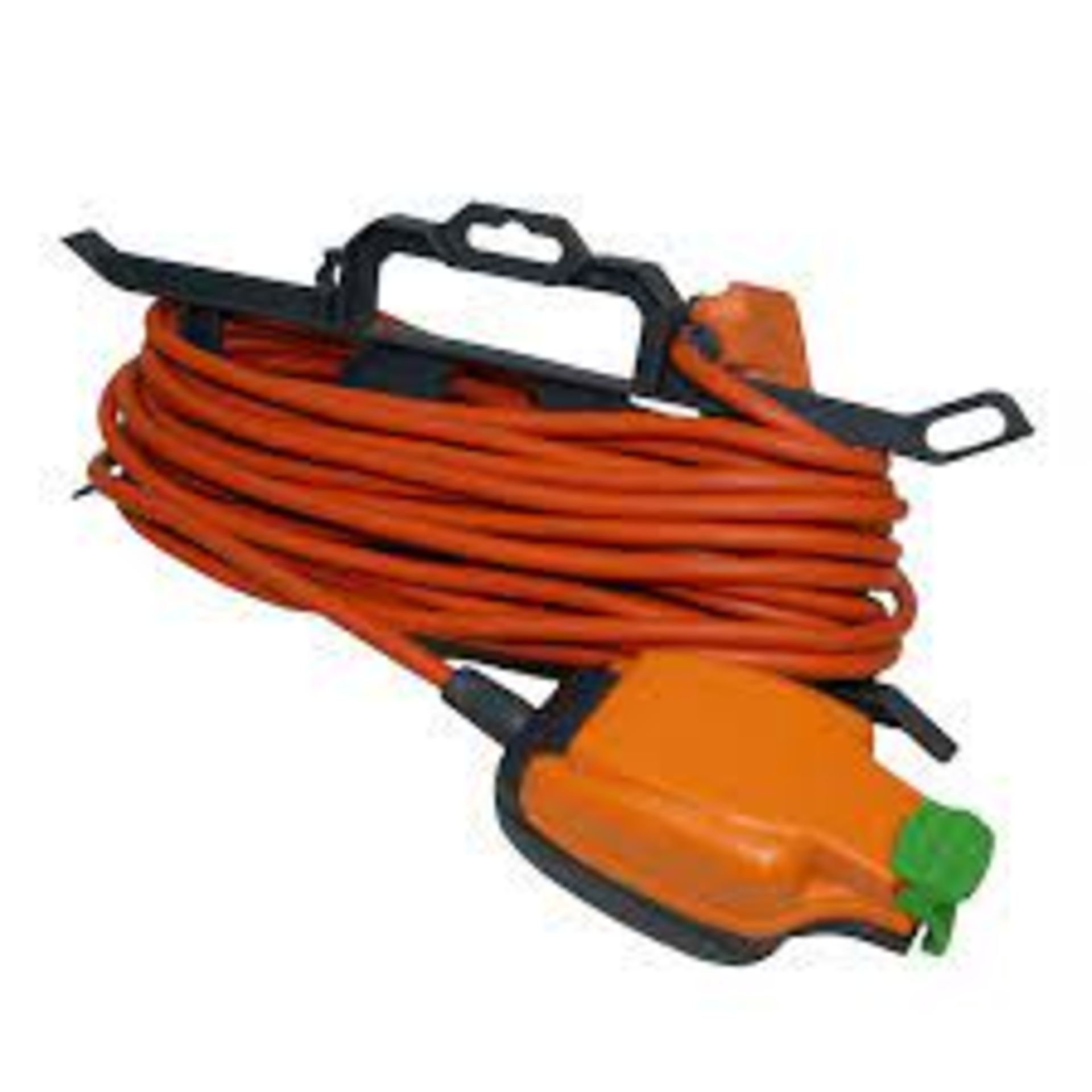 2 X MASTERPLUG 1 SOCKET 13A ORANGE EXTENSION LEAD 15M RRP £40 EACH R19.1