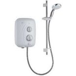 NEW BOXED MIRA ELITE SE WHITE / CHROME 9.8KW SILENT PUMPED ELECTRIC SHOWER. RRP £309.99. (ROW1.3).