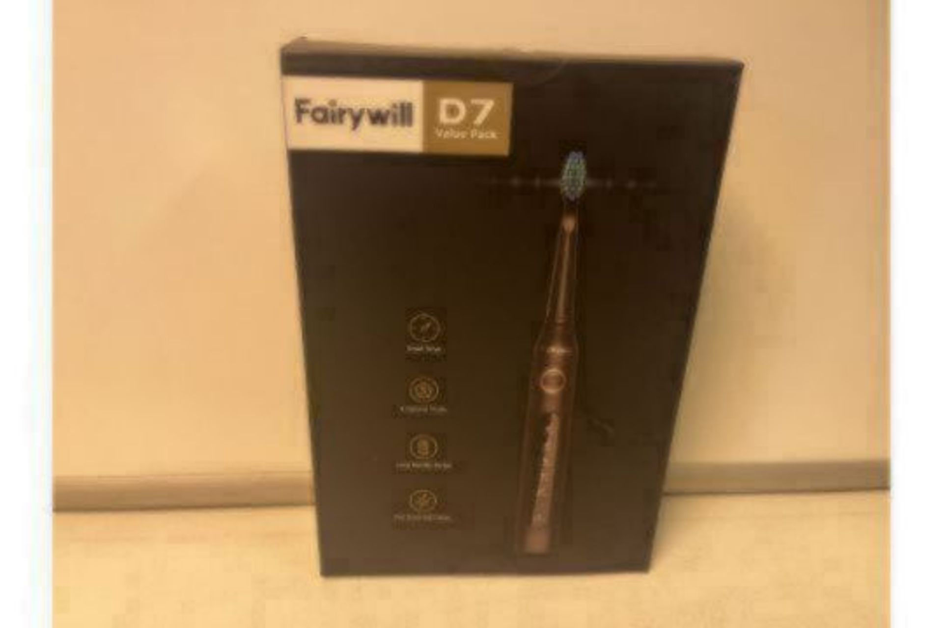 BRAND NEW BOXED FAIRYWELL D7 VALUEPACK SONIC ELECTRIC TOOTHBRUSH SET. SMART TIMER, 5 OPTIONAL