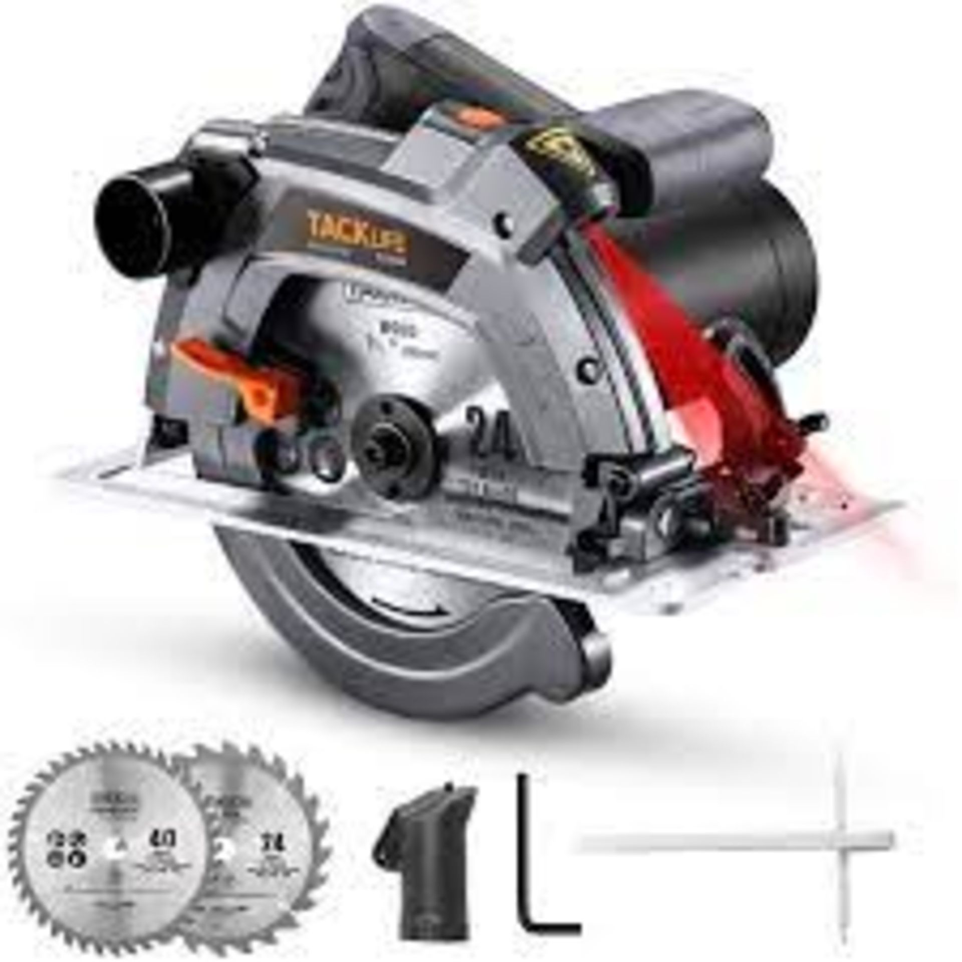 2 X NEW BOXED TACKLIFE Electric Circular Saw,1500W, 5000 RPM With Bevel Cuts 2-3/5''. (ROW1.1)