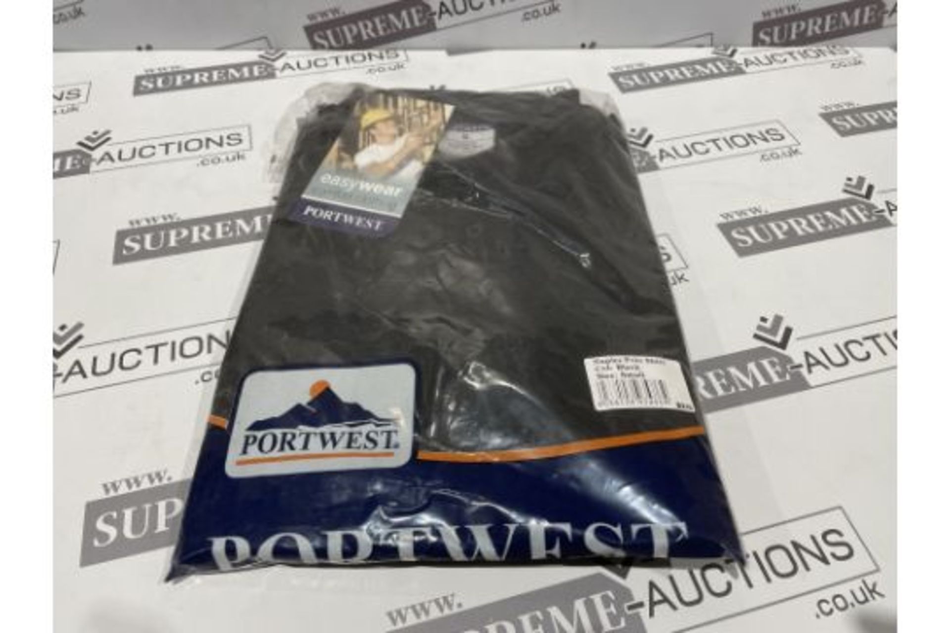24 X BRAND NEW PORTWEST BLACK NAPLES POLO TOPS SIZE SMALL S1-35